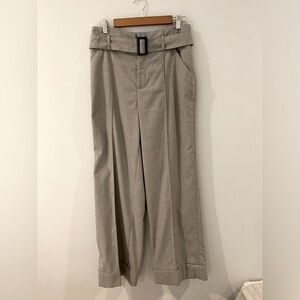 Anthropologie high waist wide leg grey pants with belt, Size 10